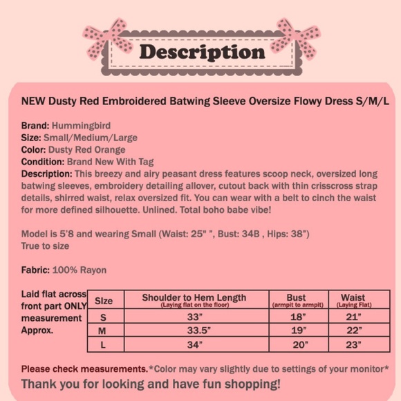 Embroidered Oversize Batwing Sleeves Peasant Dress - Picture 8 of 8